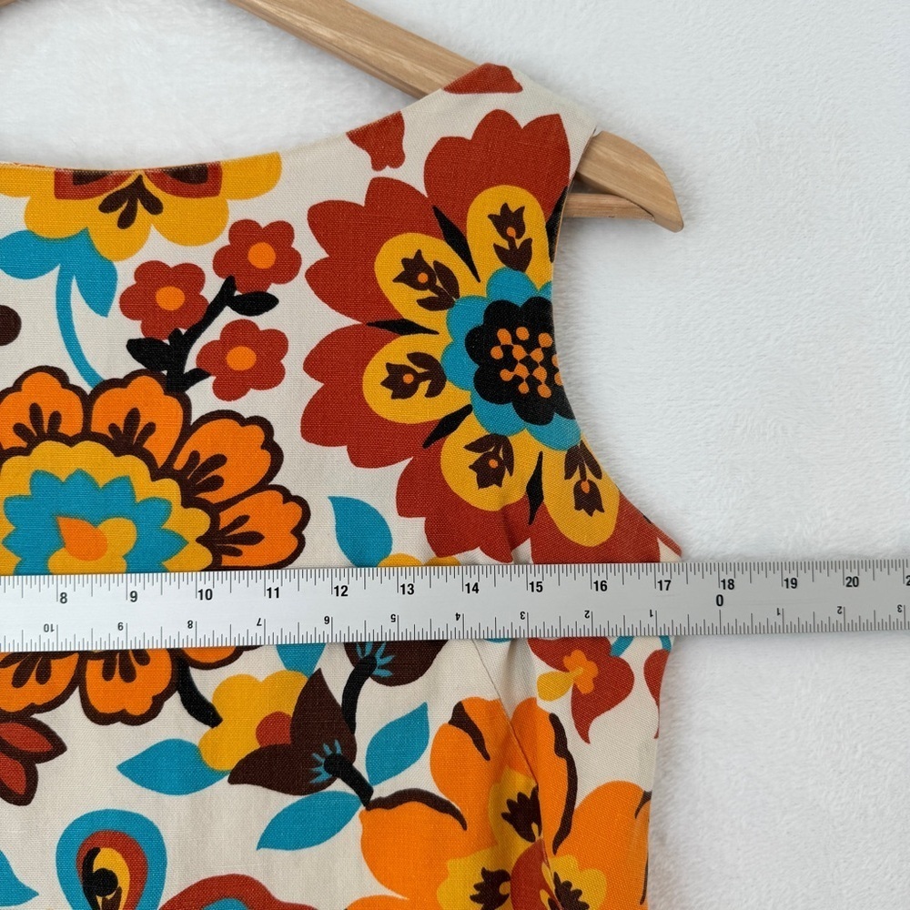 Cherie of California women vintage 70s canvas hippie butterfly floral maxi dress - Picture 3 of 11